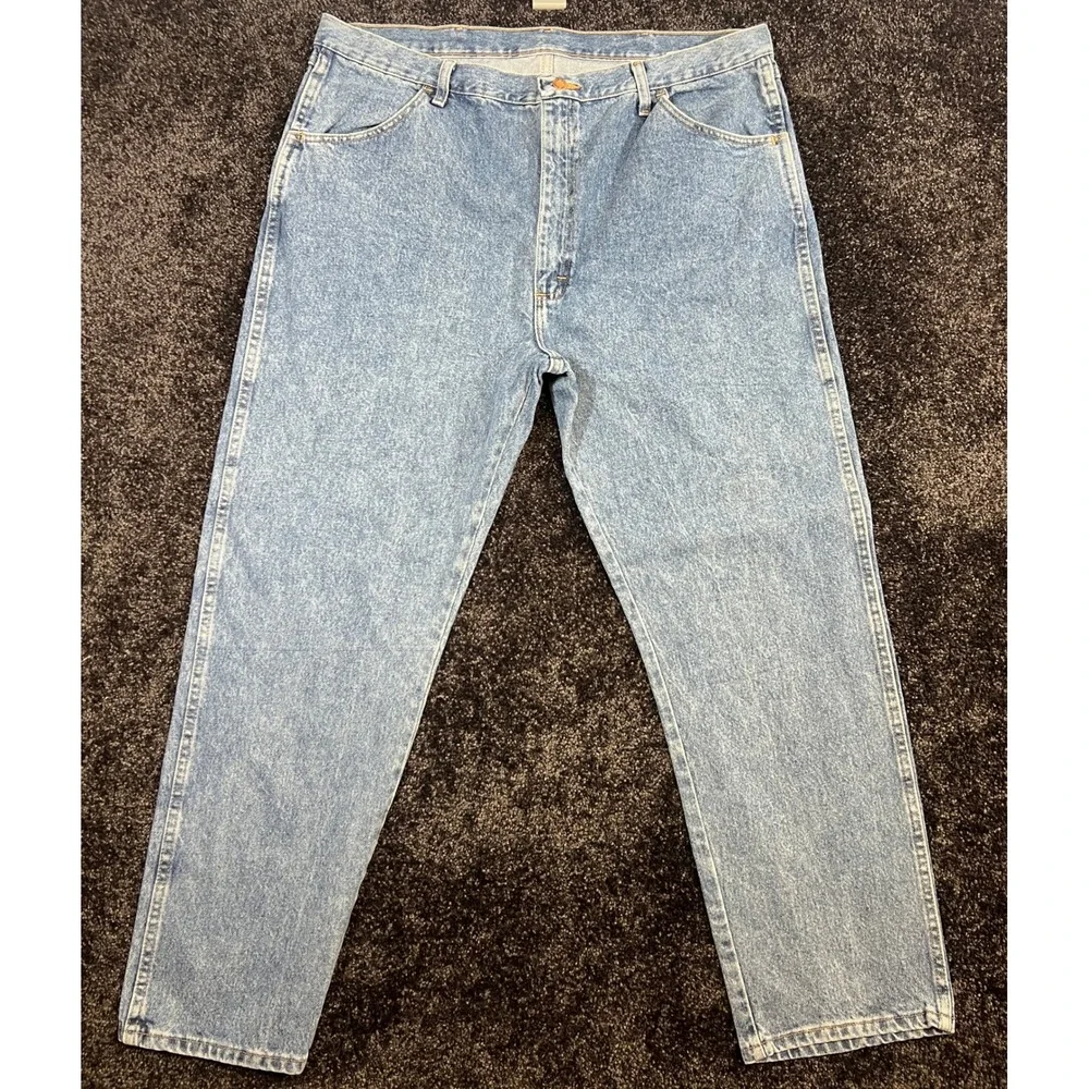 Rustler Jeans Men's 42x30 Blue Denim Relaxed Fit Cotton Jeans Normcore Grandpa